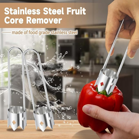 Bell Pepper Corer, Apple Corer, Pepper Seed Core Remover Tool, Stainless Steel Apple Core Remover Tool, Multifunctional Corer Tools for Vegetable Fruit Practical Kitchen Gadget Tools (1 Pcs)