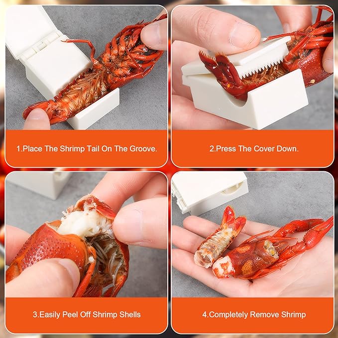 8 Pcs Crawfish Peeler Portable General Purpose Crawfish Peeler Tool,Crayfish Quick Shelling Device Convenient and Easy to Clean,Suitable for Family Restaurants (White)