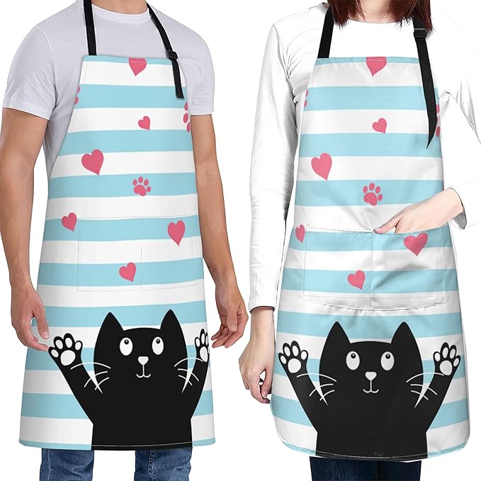 Apron with Pockets Aprons for Women Men Kitchen Chef Apron for Cooking Gardening Server Waitress Painting