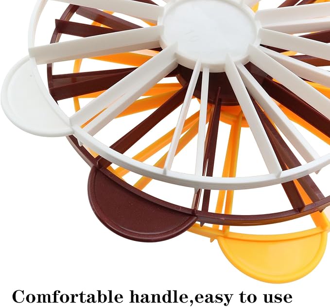 Cake Portion Cutter, Double Sided Cake Portion Marker, Round Cake Slicer, 10 or 12 Pieces, Brown 26.8 cm /10.6 In Diameter
