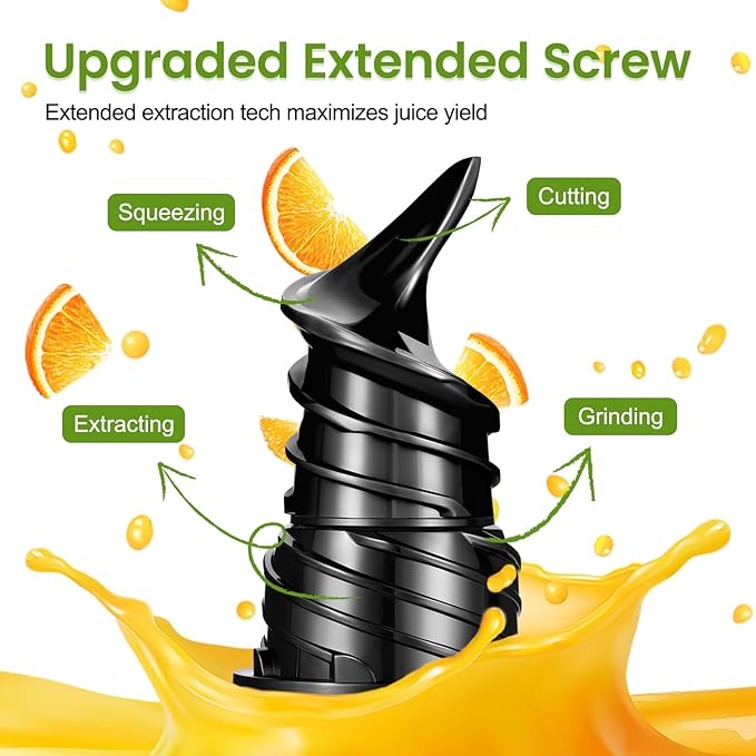 Juicer Machine with 4.7" Wide Feed Chute for Small Family, Professional Cold Press Juicer for Whole Vegetables & Fruits, Juice Extractor High Juice Yield, Easy to Clean