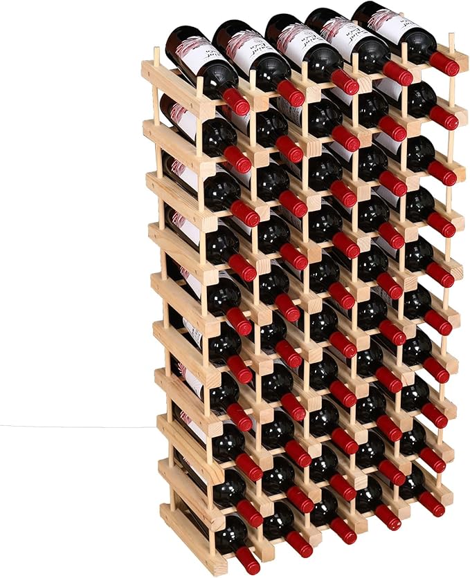 Wooden Stackable Storage Modular Small countertop Wine Rack Cabinet,Freestanding for Floor Wood Wine Bottle Shelf (50bottle)