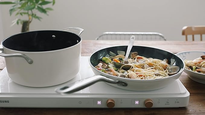 ValenCera TeChef Collection 10" Ceramic Nonstick Frying Pan Skillet, Nontoxic - Free of PFAS, PFOA, PTFE, Made in Korea (10-in)