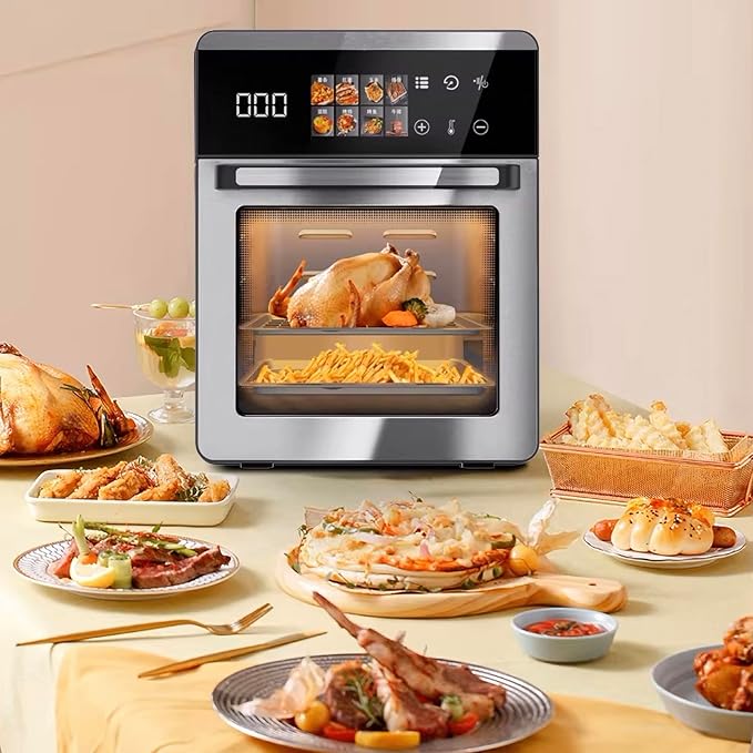 HOMLOVE 18QT Large Air Fryer Oven with Touch Screen Display, 10-in-1 Air Fry, Roast, Bake, Broil, Dry, Frozen, Proof Combo with Window, Family-Size, Multi-Function, Healthy Cooking 120V