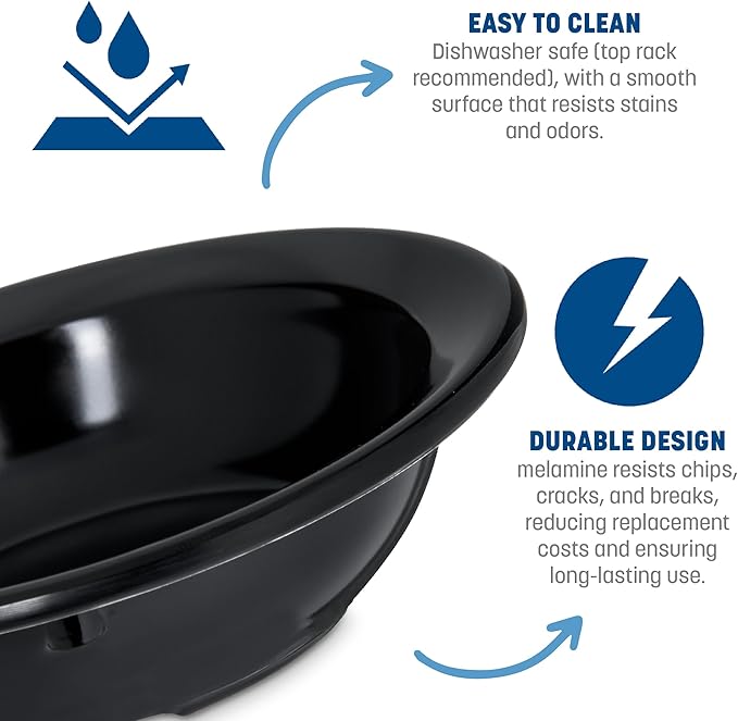 Carlisle FoodService Products Kingline Reusable Plastic Bowl Fruit Bowl with Rim for Home and Restaurant, Melamine, 4.75 Ounces, White