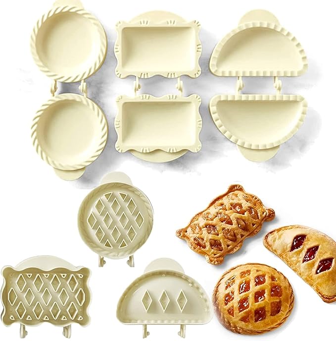 DABATO Classic Mini Hand Pie Molds, 3 Fall Shapes Mini Pie Molds, One Press Autumn Cottage Pie Set for DIY Baking, Dough Presser Pocket Pie Molds for Picnics, Barbecues and Lunch Boxes (3 PCS)