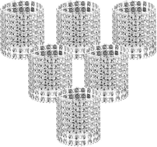 Accmor 50pcs Napkin Rings, Silver Napkin Rings Buckles for Table Decorations, Wedding, Dinner, Party, DIY Decoration