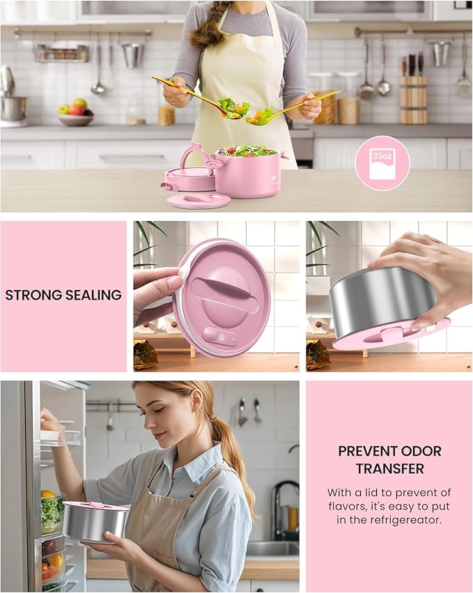 Portable Electric Lunch Box,Food Warmer Cooker,12/24/110V Heated Lunch Box for Car/Truck/Office- Ideal for Men & Women Gifts,100W Mini Portable Food Warmer Heater,Warming Soup & Meal,Smart Keep Warm