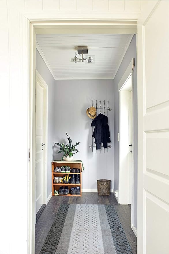 Custom Size Hallway Runner Rug Grey Color 31 inch Wide Select Your Length Non-Slip (Skid Resistance) Rubber Backing 10 feet x 31 inch
