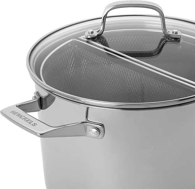 HENCKELS Specialties 8.5-qt Pasta Pot with Lid and Strainers, Stainless Steel