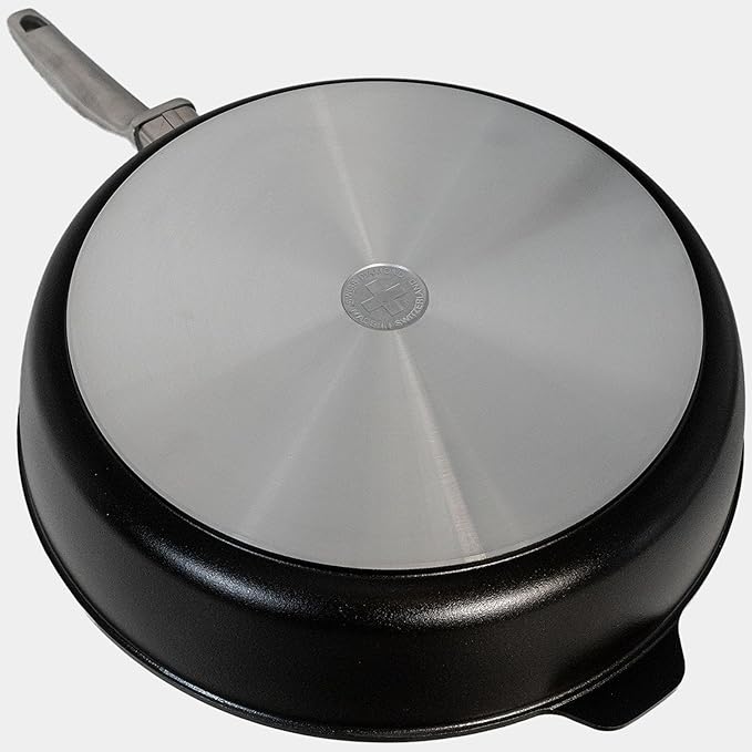 Swiss Diamond Nonstick Hybrid Ceramic and Diamond-Infused Deep Saute Pan With Glass Lid, Dou Ceramic, Dishwasher & Oven Safe Up To 500 °F (5.8 Quart)