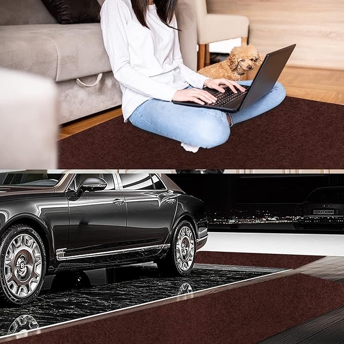 3' x 60' Runner Rugs with Rubber Backing, Indoor Outdoor Utility Carpet Runner Rugs, Chocolate Brown, Can Be Used as Aisle for The RV and Boat, Laundry Room and Balcony