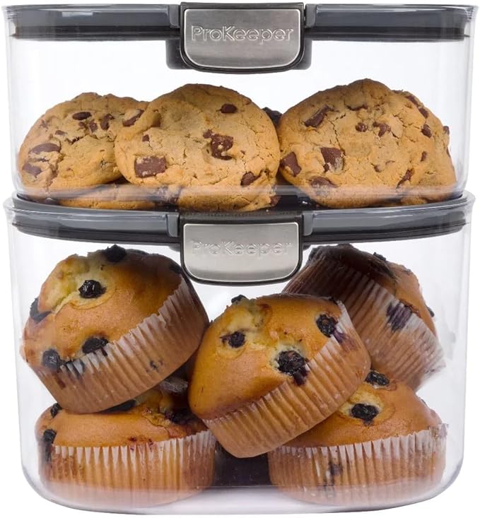 Progressive ProKeeper International Airtight Food Storage Container with Terracotta Disk for Freshness, Stackable & Dishwasher Safe, Ideal for Cookies, Baked Goods, & More, 5 Quart