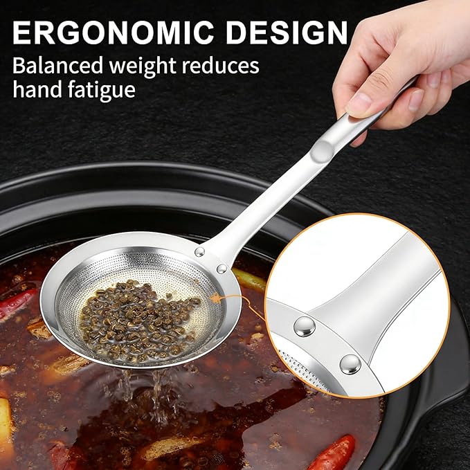 Fine Mesh Stainless Steel Colander, 2026 Upgrade Stainless Steel Fine Mesh Strainer with Handle, Sieve Mesh for Kitchen Cooking Oil Food Strainer Kitchen Gadgets (Small, 2pcs)