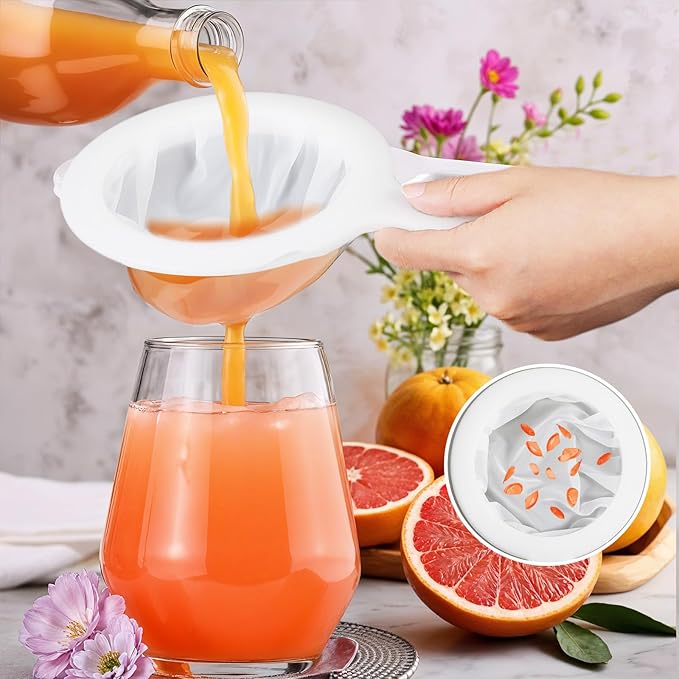 Small Strainer Fine Mesh, 2 Pcs Reusable Plastic Fine Mesh Strainer with Handle, Small Strainers for Juicing Kitchen Supply for Cooking Cheese Milk Juice