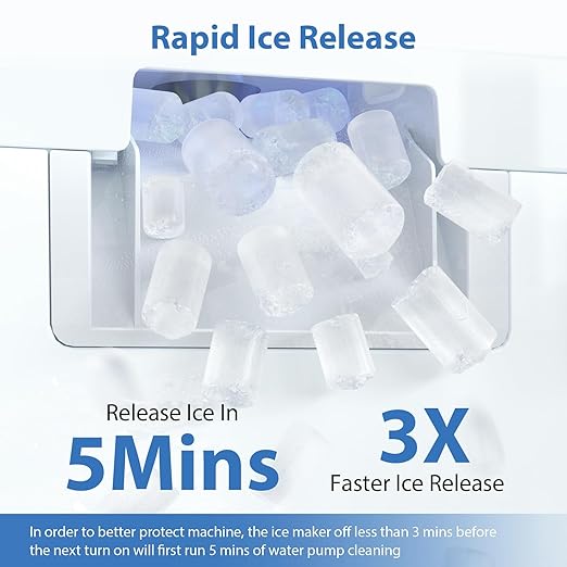 Aeitto Nugget Ice Maker Countertop, 55lbs/24H Ice Machine with 3.6L Water Tank&3.2Lbs Ice Basket, Self-Cleaning Pebble Ice Maker with Stainless Steel Housing for Home Office and Party, Silver
