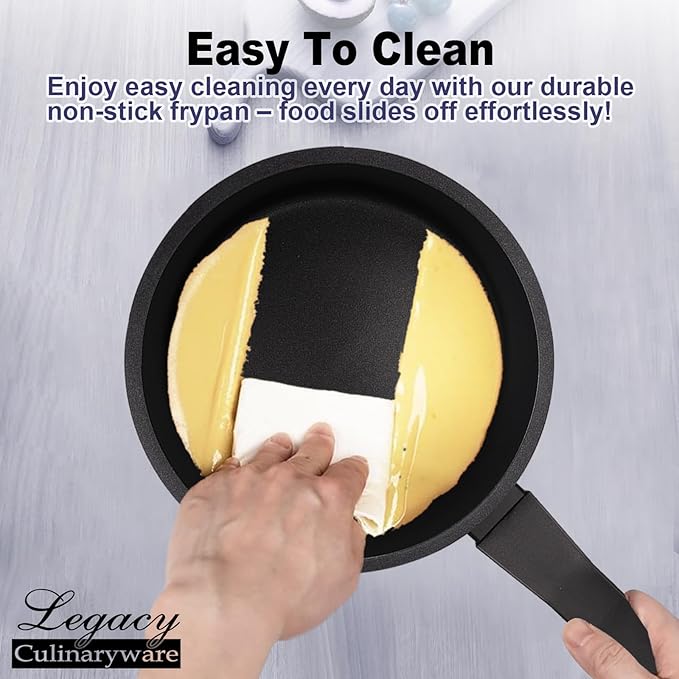 Legacy Culinaryware Nonstick Sauce Pan with Lid,1.5Qt & 2Qt Set, PFOA Free,Kitchen Pots Induction Pot,Black