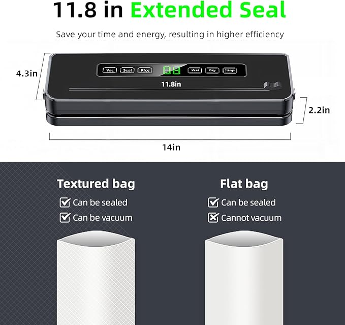 Food Vacuum Sealer Machine with Cutter Automatic and Manual Sealer Dry Moist Food Modes vacuum sealer