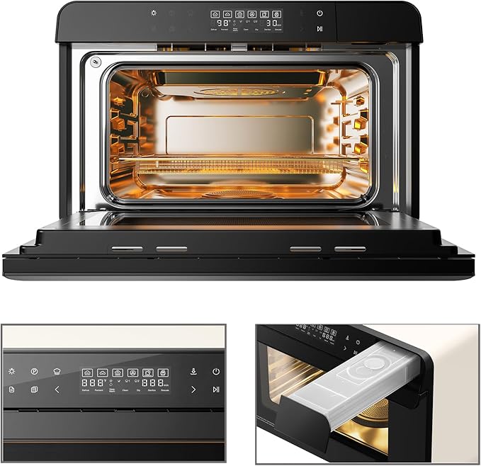 ROABM Toaster Oven Air Fryer Combo R-BOX Blue, 23QT Countertop Convection Steam Oven, Rapid Steam, Bake, Air Fry, Broil, Dehydrate, Defrost, Ferment, Steam Self-Clean, Touchscreen Control