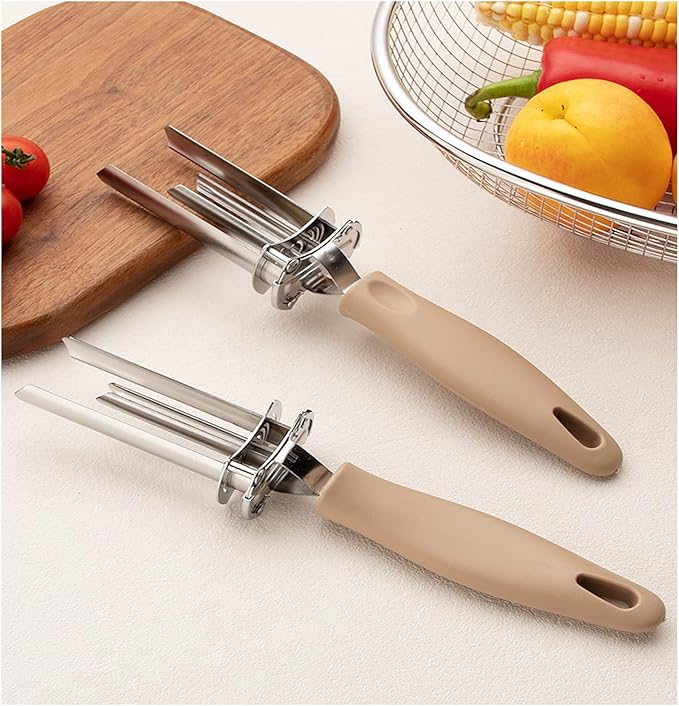 2025 Upgraded Adjustable Apple Corer – Stainless Steel 2-in-1 Fruit & Vegetable Corer, Seed Remover for Bell Pepper, Pear, Red Dates, Dishwasher Safe Kitchen Gadget