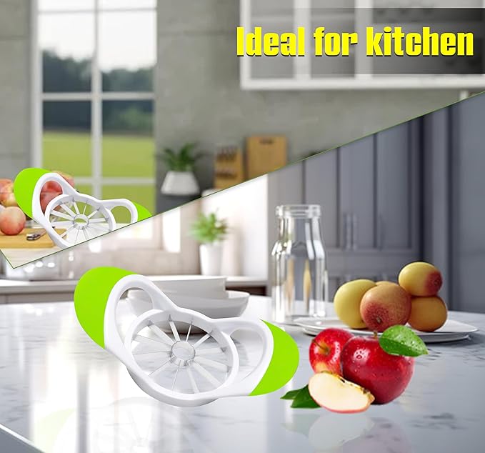 ARSUK Apple Slicer Corer Cutter (12 Blades) Non Slip Soft Handles, Stainless Steel Blades, Dishwasher Safe Kitchen Tool & Gadget, Thin Slice Apple Wedger