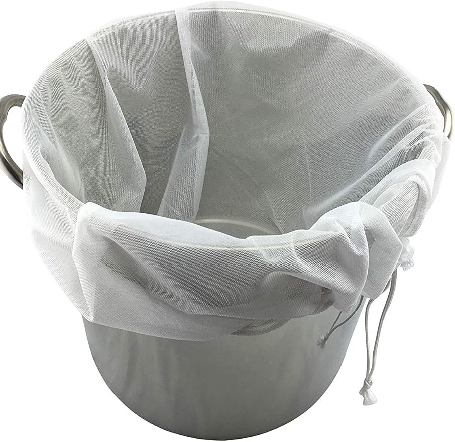 Filter Bag, Wrewing Food Grade 100 Mesh Straining Bag Large Strainer for Hops Grains Home Brewing Fermenting Accessory (40x45cm)