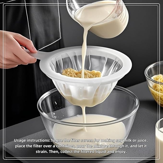 2 Pcs Ultra Fine Mesh Strainer Set - Food Grade Nylon, Fine Mesh Sieve with Handles for Juicing, Yogurt, Nut Milks, Fines liquids, Small Strainers - Including 80 & 200 Mesh Colander