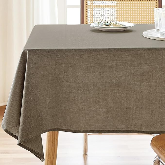 AUSSPVOCT Textured Tablecloth Rectangle 52x70 Water Resistant Spill-Proof Wipeable Table Cloth Wrinkle Free Fabric Dining Table Cover for Birthday Party Farmhouse Spring Kitchen Tablecloths