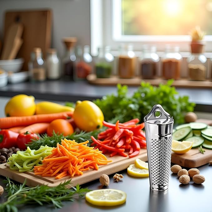 1PC Silver Multifunctional Kitchen Stainless Steel Ginger Garlic Nutmeg Grater Nut Walnut Lemon Hand Planer Tool Lemon ZesterDurable and Professional Kitchen Tool Garlic Tools