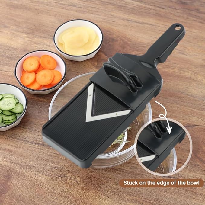 Mandoline Slicer for Kitchen, Multifunctional V-Blade Vegetable Mandoline Slicer with Hand Holder Handheld Potato Cucumber Cabbage Shredder Food Slicer- for Potatoes, Onion