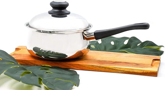 Tuxton Home Nevada 2 Quart Covered Saucepan; Stainless Steel, PFTE & PFOA Free, Freezer to Oven Safe, Induction Compatible