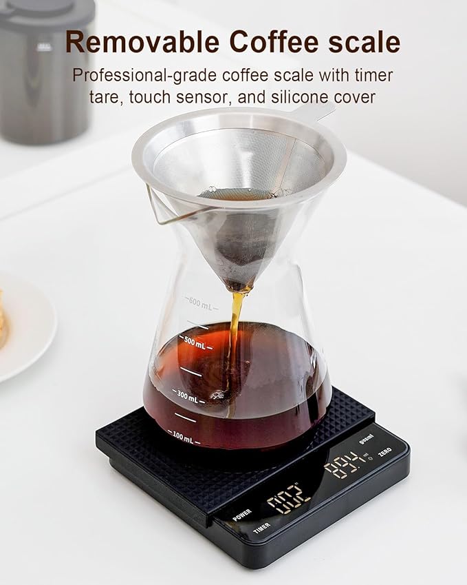MOKKOM Coffee Grinder with Removable Coffee Scale, Anti-static Conical Burr Coffee Bean Grinder, 31 Precise Settings for French Press/Cold Brew/Pour Over/Drip/Espresso