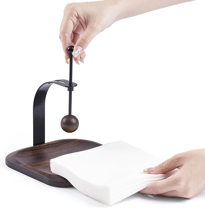 Napkin Holder for Table, Wood Napkin Holders for Paper Napkins, Cocktail Napkin Holder, Suitable for Kitchen, Restaurant, Bar, Office, Parties, Home Décor, Hotel, Cafe (South American black walnut)