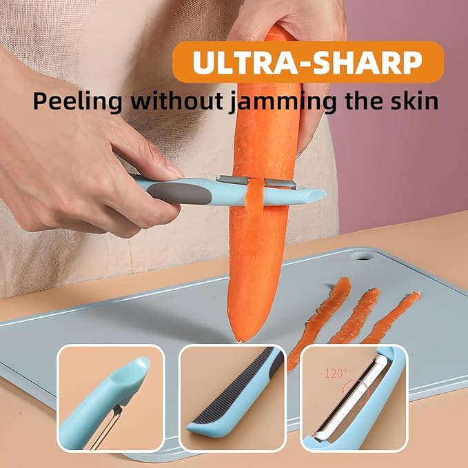 Trez Treamer 3pcs Vegetable Peeler for Kitchen Potato Peelers for Fruit Straight Blade Y Apple Peelers Orange Peeler Tool Zucchini Cucumber Peelers Cutter