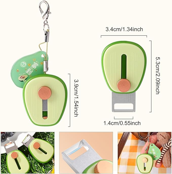 2Pcs Avocado-Shaped Fruit Vegetable Peeler – 2025 New Stainless Steel Blade, Portable Keychain, Ergonomic Design for Apples Cucumbers Potatoes