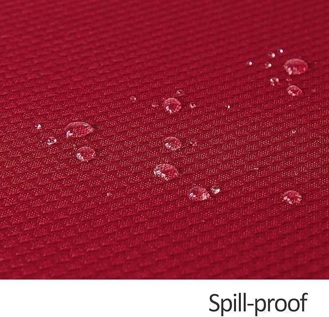 maxmill Jacquard Square Tablecloth Waterproof Spillproof Wrinkle Resistant Soft Textured Table Cloth for Dinner and Party Washable Polyester Fabric, Indoor and Outdoor Use, 60 x 60 Inch, Red