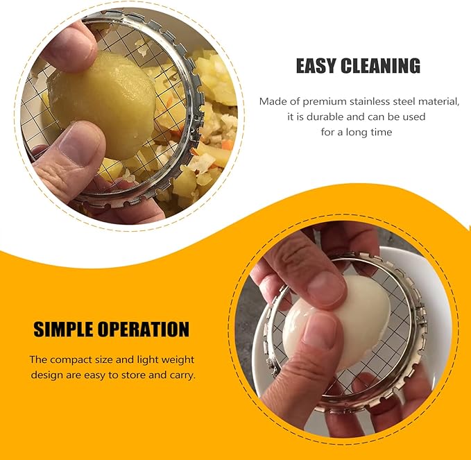 Hemoton Fruit Cube Cutter Stainless Steel Potato Chopper Boiled Egg Slicer Compact Kitchen Tool for Tomatoes and Vegetables 3.34X3.34 Inches
