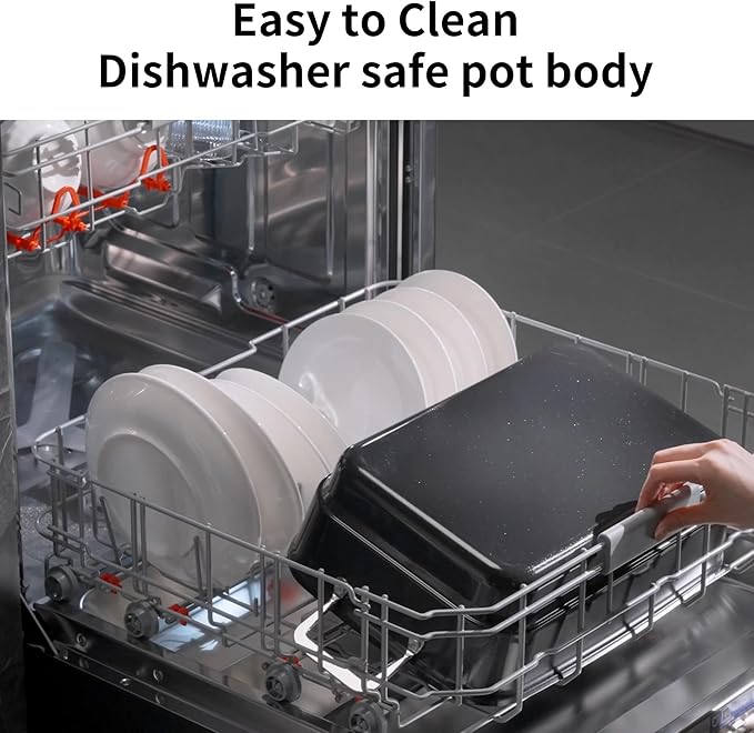 AUTUCU Slow Cooker 10-Quart - PFOA-Free Ceramic Coating, Oven Safe to 450°F | Keep Warm Function for Large Family Gatherings (Includes Silicone Spoon)
