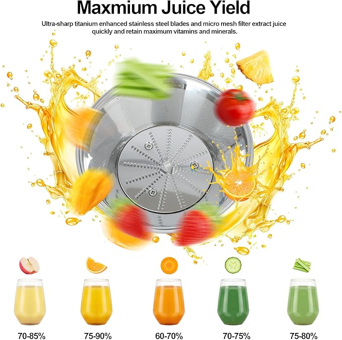 Panana Juicer Centrifugal Juicer Machine, Juicer with 1000W Motor, Dual Speed Juice Maker for Fruit, Vegetables, Exlarge 3" Feed Chute, BPA-Free
