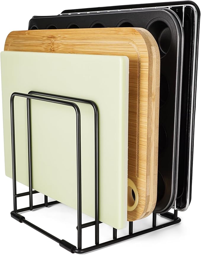 Kitchen Cabinet Cutting Board Organizer, Cookie Sheet Storage Rack,Cabinet Dividers Holder with 5 Slots for Baking Pan Tray Organizer (1 PC)