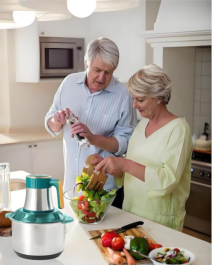 KabFbit 5L Electric Meat Grinder, Stainless Steel Dough Machine, 500w Powerful Food Processing Machine, Used For Dough Mixing, Onion, Meat, Nuts, Fruits, Garlic And Vegetables