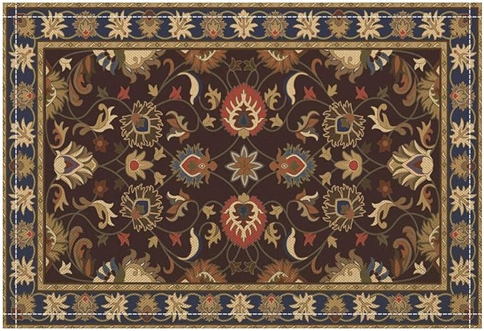 Boho Ethnic Placemats Retro Brown Flower Country Style Art Printed Dining Table Mats Set of 4 for Restaurant Home Kitchen Holiday Picnic Party Decor 12x18in