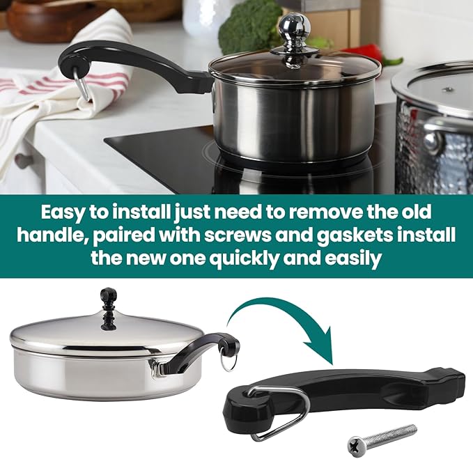 Zivceng P08-031 Cookware Handle for Farberware Pan Saucepans Soup Pots,P08-031 Saucepan Handle Replacement for Farberware 1, 1.5, 2 and 2.5 Quart Pan