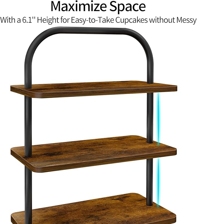 Cupcake Stand, 3 Tier Wood Cupcake Stand for 50 Cupcakes Large Dessert Stand Cupcake Display Stand Cupcake Tower for Farmhouse Decor, Party Serving Tray, Vendor Dessert Table Display Set