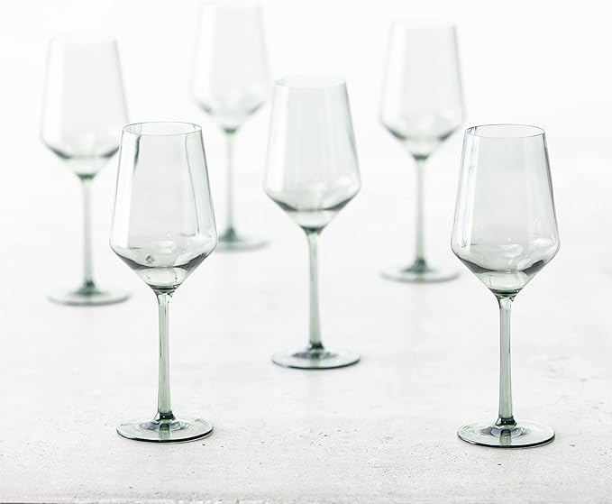 Fortessa Sole Outdoor Shatter Resistant BPA Free Premium Copolyester Plastic Drinkware 6 Pack, Sage Green, Sauvignon Blanc Glass