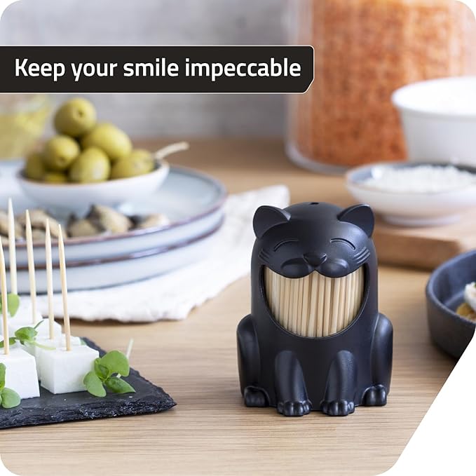 PELEG DESIGN Toothpick Holder - Playful Toothpick Dispenser, Fun and Decorative Plastic Toothpick Holder for Easy Access During Meals or Gatherings (Pickitty)