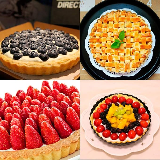 Gutsdoor Tart Pan 10 Inch with Removable Bottom Nonstick Quiche Pan Round Pie Pans for Baking