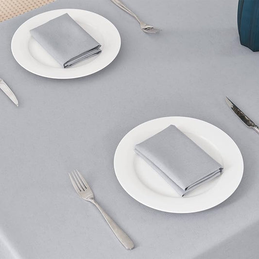 Textured Rectangle Tablecloth 52x70 inch Table Cloth Water Resistant Wrinkle Free Spill-Proof, Decorative Fabric Table Cover Washable for Banquet Parties Event Holiday Dinner, Light Grey