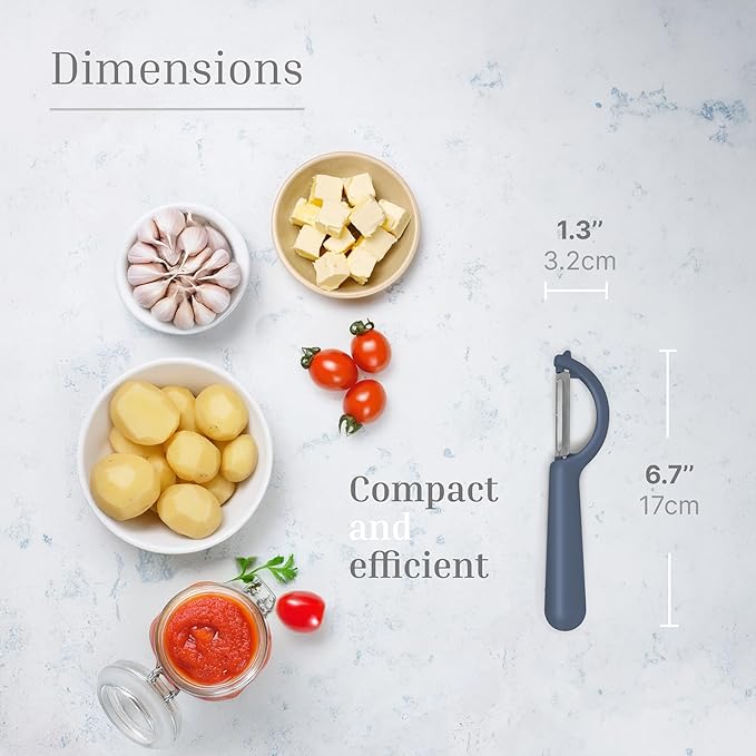 Swivel Vegetable Peeler with Built-in Eye Remover – Stainless Steel Blade with Comfortable Handle, Fruit and Vegetable Slicer, Potato and Carrot Cutter – Kitchen Tools & Accessories – Blue
