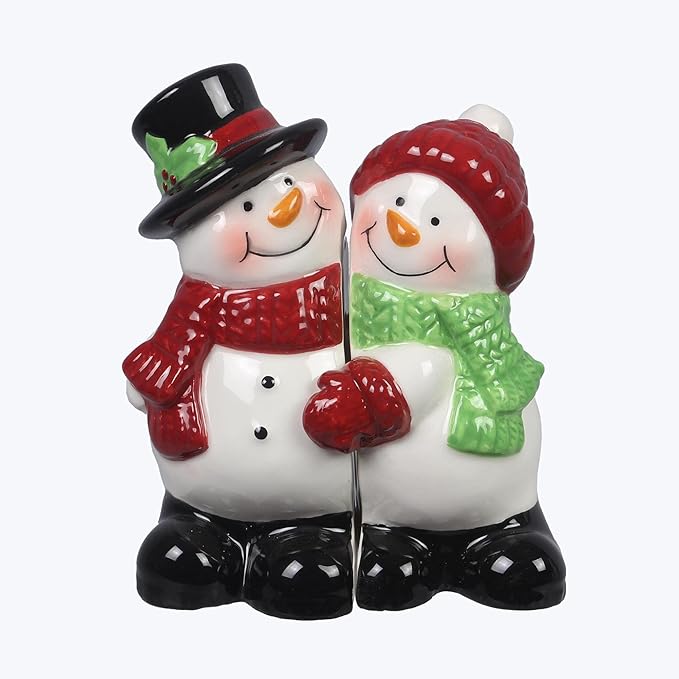 Ceramic Snowman Salt & Pepper Shaker, 2pcs/set